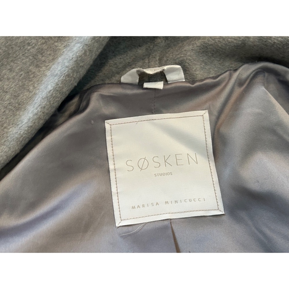 SOSKEN Brandy Waterfall Woll Blend Coat in Gray Sz M - Picture 12 of 15